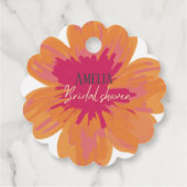 Bruid in bloei Roze bloemige Bruids douche Bedankjes Labels (Achterkant)