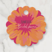 Bruid in bloei Roze bloemige Bruids douche Bedankjes Labels (Voorkant)