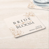 Bruid in bloei Tan bruine bruiloft bruidsshower Kartonnen Onderzetters (Schuin)