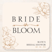 Bruid in bloei Tan bruine bruiloft bruidsshower Kartonnen Onderzetters (Voorkant)