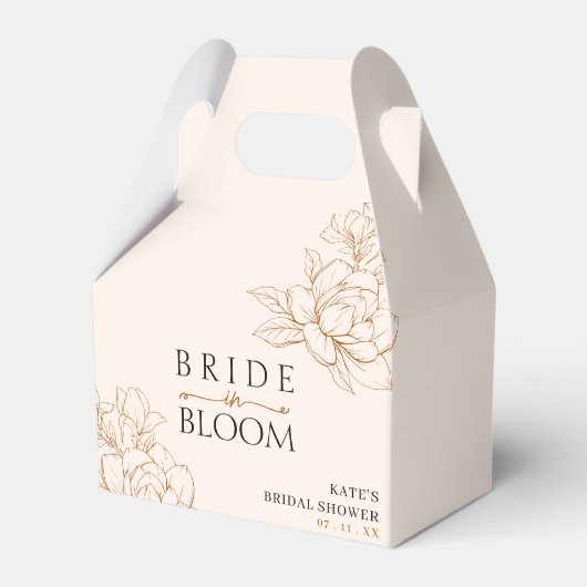 Bruid in bloei Tan bruine bruiloft feest Bedankdoosjes (Voorkant Zijde)