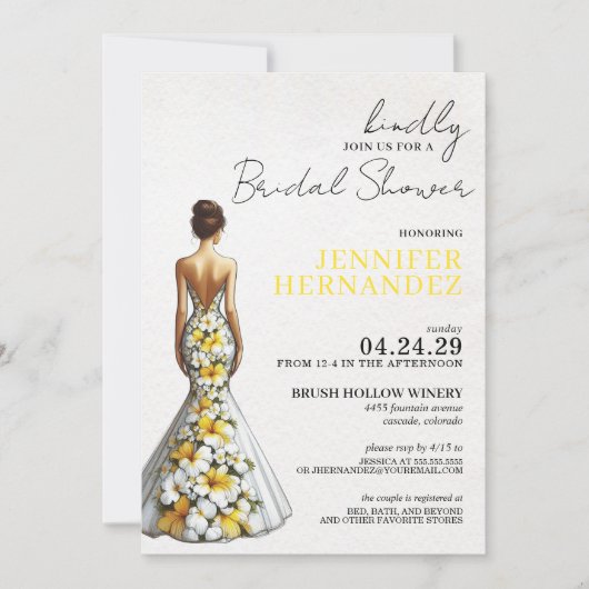 Bruid in Bloei Tropisch Geel Vrijgezellenfeest Kaart (Voorkant)