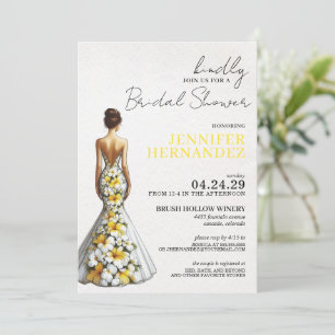 Bruid in Bloei Tropisch Geel Vrijgezellenfeest Kaart