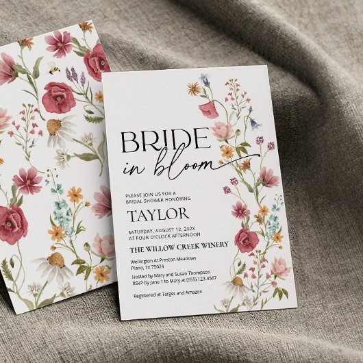 bruid in bloei | Uitnodiging voor bruidsdouche