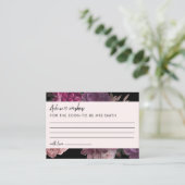 Bruid in bloei zwart bloemig Vrijgezellenfeest Adv Informatiekaartje (Staand voorkant)