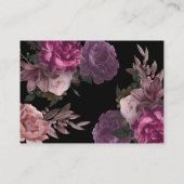 Bruid in bloei zwart bloemig Vrijgezellenfeest Adv Informatiekaartje (Achterkant)