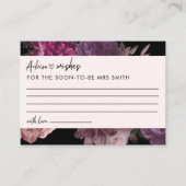 Bruid in bloei zwart bloemig Vrijgezellenfeest Adv Informatiekaartje (Voorkant)