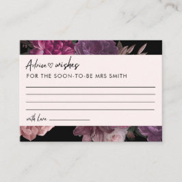 Bruid in bloei zwart bloemig Vrijgezellenfeest Adv Informatiekaartje