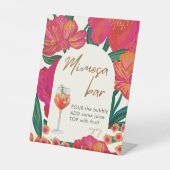 Bruid in bloesem bloemenVrijgezellenfeest Mimosa b Reclamebord Met Voetstuk (Voorkant)