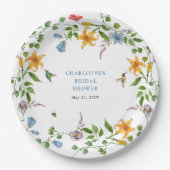 Bruid in Bloom Bloemen Vrijgezellenfeest Papieren Bordje (Voorkant)