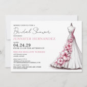 Bruid in Bloom Roze Hibiscus Vrijgezellenfeest Kaart (Voorkant)