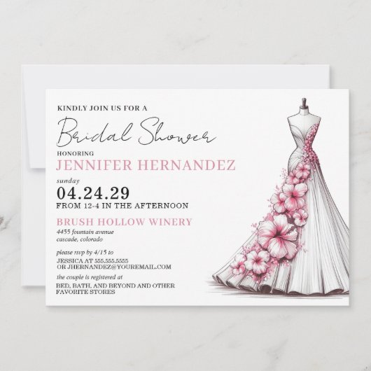 Bruid in Bloom Roze Hibiscus Vrijgezellenfeest Kaart (Voorkant)