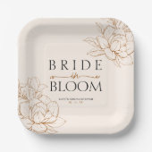 Bruid in Bloom Tan Brown Vrijgezellenfeest Papieren Bordje (Voorkant)