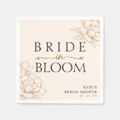 Bruid in Bloom Tan Brown Vrijgezellenfeest Servet (Voorkant)