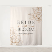 Bruid in Bloom Tan Brown Vrijgezellenfeest Wandkleed (Voorkant)