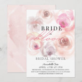 Bruid in Bloom Waterverf Roos Vrijgezellenfeest Kaart (Voorkant / Achterkant)