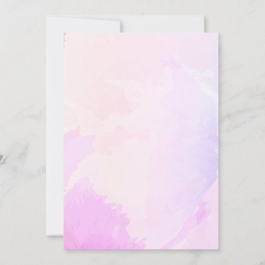 Bruid in Bloom Waterverf Roos Vrijgezellenfeest Kaart (Achterkant)