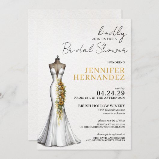 Bruid in Bloom Zonnebloemen Vrijgezellenfeest Kaart (Voorkant / Achterkant)