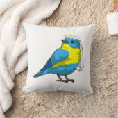 Bruid in de gedaante van een vogel met bloemenkran kussen (Deken)