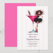 Bruid in een beetje roze Martini Bachelorette