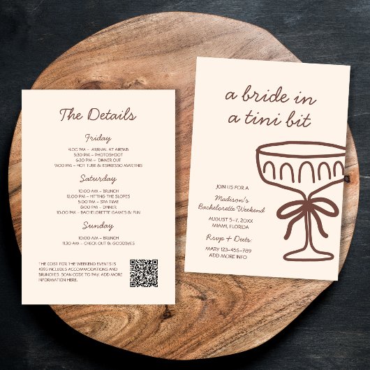 Bruid in een klein beetje espresso Martini Bachelo Kaart