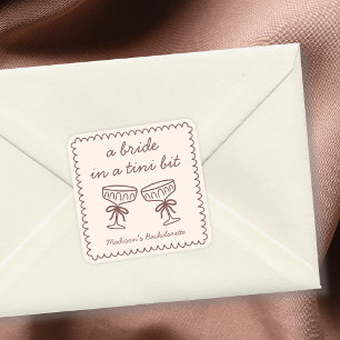 Bruid in een klein beetje espresso Martini Bachelo Vierkante Sticker