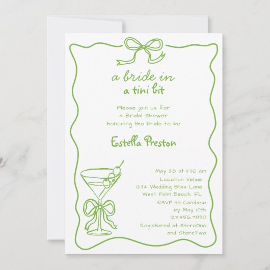 Bruid in een klein beetje krabbelen Martin Bruids Kaart (Voorkant)