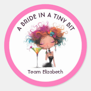 Bruid in een klein beetje Team Bruid Bachelorette Ronde Sticker