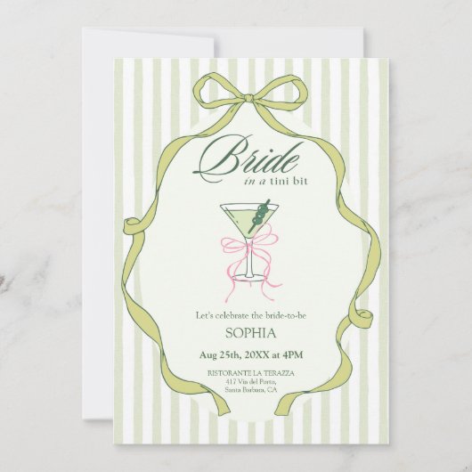 Bruid in een Tini Beetje Bachelorette Uitnodiging (Voorkant)