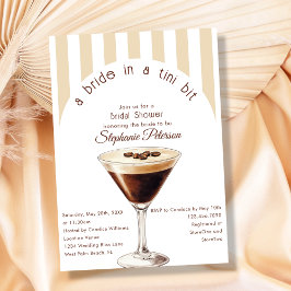 Bruid in een Tini Bit Espresso Martini Bruidsborre Kaart