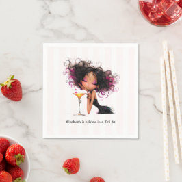 Bruid in een Tini Bit Martini Bachelorette-feest Servet