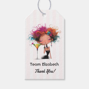 Bruid in een Tini Bit Martini Hen Party Cadeaulabel