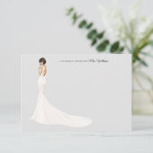 Bruid in Gown Vrijgezellenfeest Dank u kaart (Staand voorkant)