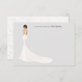 Bruid in Gown Vrijgezellenfeest Dank u kaart