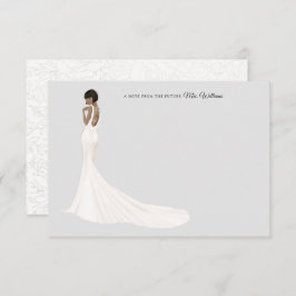 Bruid in Gown Vrijgezellenfeest Dank u kaart