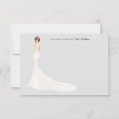 Bruid in Gown Vrijgezellenfeest Dank u kaart (Voorkant)