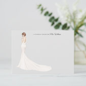 Bruid in Gown Vrijgezellenfeest Dank u kaart (Staand voorkant)