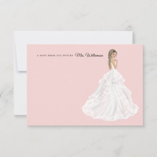 Bruid in Gown Vrijgezellenfeest Dank u kaart (Voorkant)