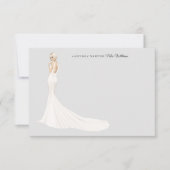 Bruid in Gown Vrijgezellenfeest Dank u kaart (Voorkant)