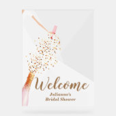 Bruid in Gown Vrijgezellenfeest Welkom Acryl Bord (Voorkant)