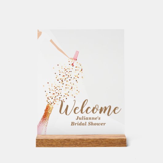 Bruid in Gown Vrijgezellenfeest Welkom Acryl Bord (Voorkant)