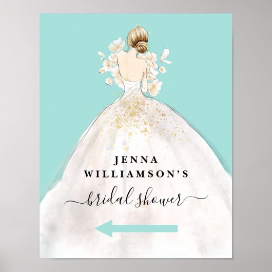 Bruid in Gown Welkomstbord Poster (Voorkant)