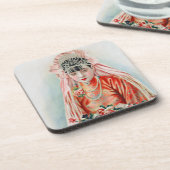 Bruid in het rood op Chinese bruiloft in Shanghai Bier Onderzetter (Linkerzijde)