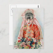 Bruid in het rood op Chinese bruiloft in Shanghai Briefkaart (Voorkant / Achterkant)