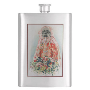 Bruid in het rood op Chinese bruiloft in Shanghai Flacon