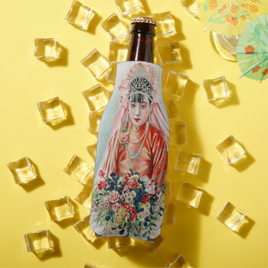 Bruid in het rood op Chinese bruiloft in Shanghai Flesjeskoeler (Insitu Zomer)