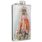 Bruid in het rood op Chinese bruiloft in Shanghai Heupfles (Rechts)