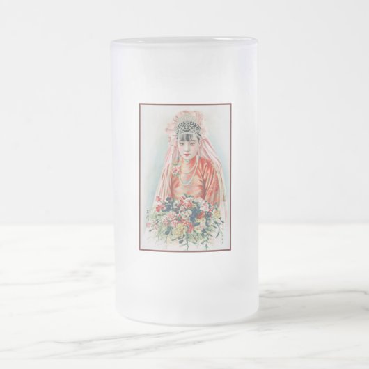 Bruid in het rood op Chinese bruiloft in Shanghai Matglas Bierpul (Center)