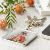 Bruid in het rood op Chinese bruiloft in Shanghai Sleutelhanger (Zijkant)