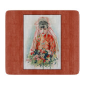 Bruid in het rood op Chinese bruiloft in Shanghai Snijplank (Voorkant)